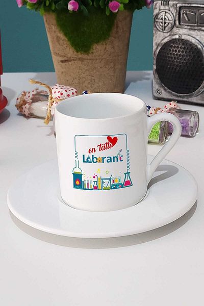 Hedizu The Sweetest Laboratory Gift Turkish Coffee Cup White