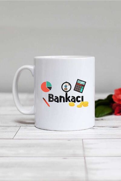 Hedizu Bankacıya Hediye Bankacı Kupa Bardak Beyaz