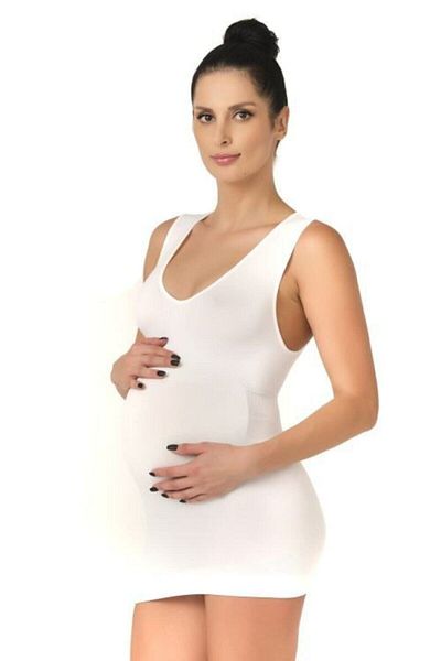 Melek Atölye Tricou alb de maternitate pentru femei, fără sudură, fără sudură 5200
