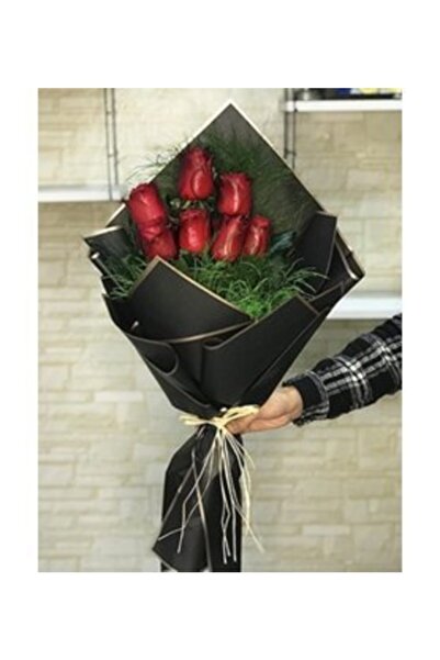 hediye Başarılı - 7 Kırmızı Gül Buketi - Özel Aranjman Lik Kesme Canlı Çiçek