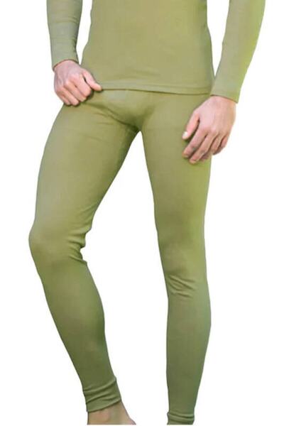 jilly jo Colanți termici kaki pentru bărbați, cu un singur fund