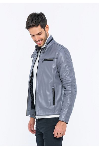 Basics&More Men's Leather Jacket