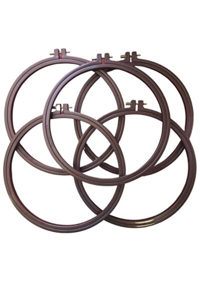 BALIM ÖRGÜ EVİ Vidalı Plastik Nakış Kasnağı 25 Cm Çapında 5 Li Set