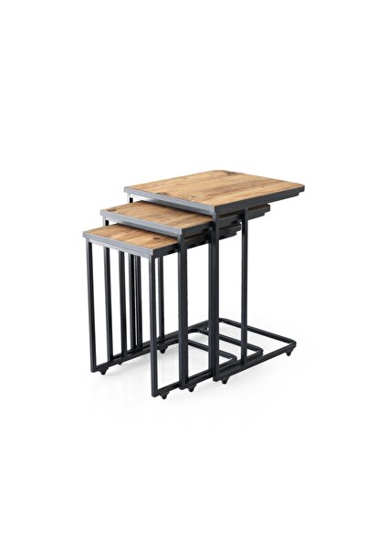 erezoğulları Mermer Desen C Zigon Sehpa 3'lü Mdflam Desenli Renkli