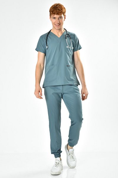 Owlet Medikal Costum albastru antracit din Lycra cu picioare elastice