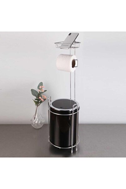 Genel Markalar Yedekli Wc Kağıtlık Ve Çöp Kovası - Siyah
