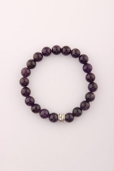 OSMANLI DEĞERLİ TAŞ Certified Amethyst Natural Stone Bracelet 9mm