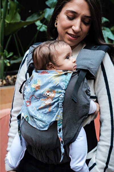 Neko Start Kanguru - Mavi Orman (DİŞ PEDİ HEDİYELİ ERGONOMİK KANGURU) %100 Pamuk, Dokuma Kumaş