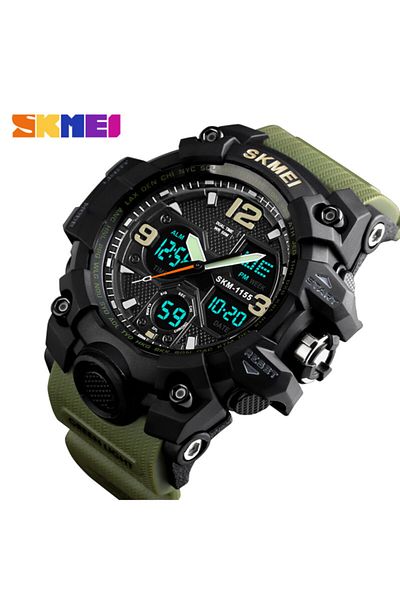 Skmei 1155 Men's Wrist Watch Digital - Analog Display Silicone Case Cord