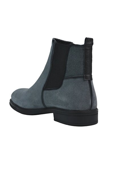 Treyler Ayakkabı Gri Hakiki Deri Erkek Kışlık Bot