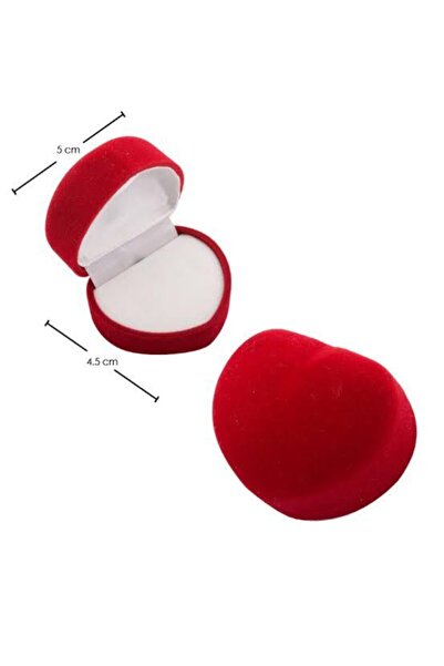 ÇELİKSİLVERTAKI Kalpli Kadife Yüzük Kutusu - Kalpli Yüzük Kutusu