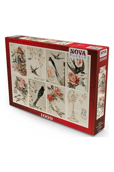 Nova Puzzle Nova 1000 Piece Birds And Flowers Collage Puzzle - Jodielee