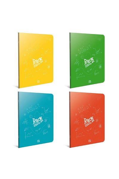 Gıpta Back A4 100 Sheets Plastic Cover Stitched Notebook Checked 4 Pieces