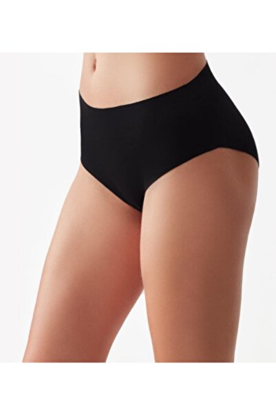 Penyemood Laser Cut Seamless Cotton 2-Piece Panties Set - Black and Tan Color