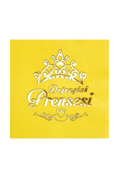 Story مناديل ورقية لعيد ميلاد الأميرة من رقائق الذهب مقاس 33 × 33 سم مكونة من...