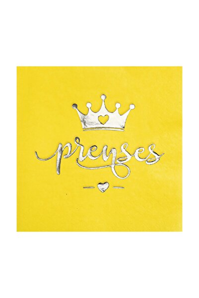 Story 33x33 Cm Silver Foil Princess Patterned 16-Piece Yellow Colored Paper N...