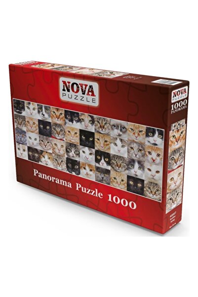 Nova Puzzle 1000 Parça Sevimli Kediler Kolajı Panorama Puzzle