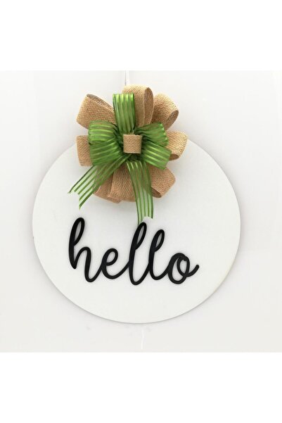 Lora Davet Дерев'яна прикраса для дверей Hello - Біла 54242