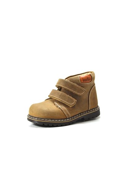 Toddler T.01 Khaki Genuine Leather Velcro Orthopedic Baby Boy Kids Boots