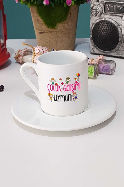 Hedizu هدية متخصصة في نمو الطفل فنجان قهوة تركي أبيض وحامل قلم