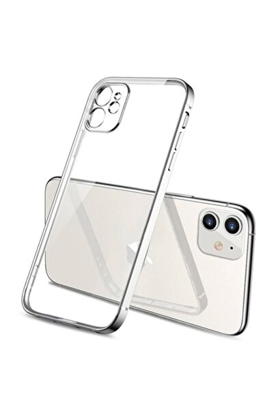 Ally Mobile Iphone 11 6.1inç Renkli Kenar Şeffaf Kılıf Kamera Korumalı Siliko...