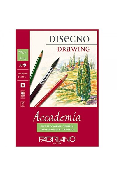 Fabriano Accademia Disegno 200gr. Çizim Blok 30 Sayfa A4 - 21 X 29.7 Cm