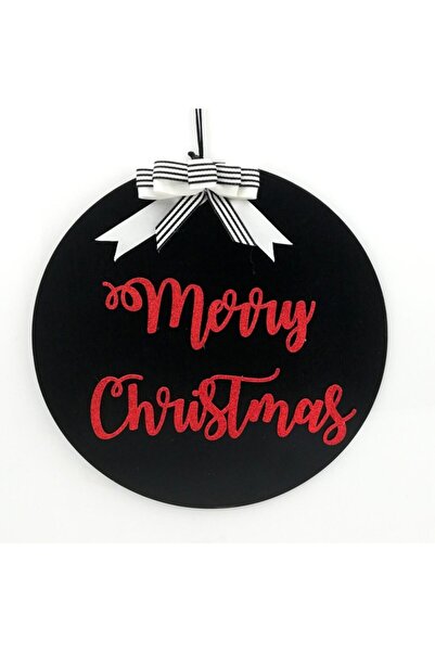 Lora Davet Дерев'яна прикраса для дверей Merry Christmas - Чорна 54297