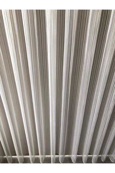 Brillant Striped Tulle New Model Tulle Curtain 1/2 Sparse Pleat