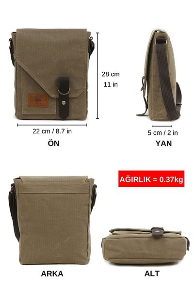 old cotton cargo 7059 S Geantă de umăr rezistentă la apă pentru laptop, maro