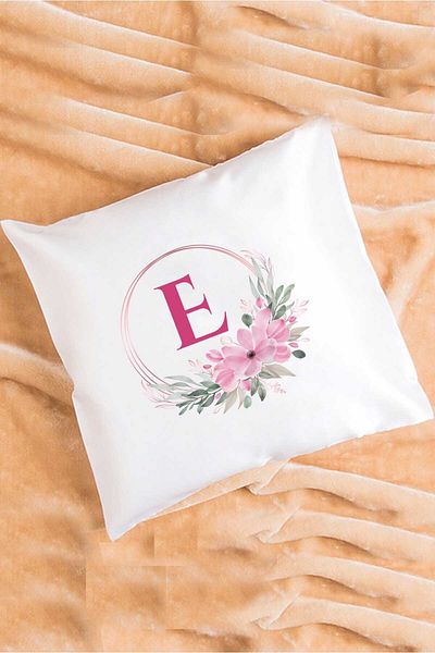 Hedizu Floral Letter E Pillow