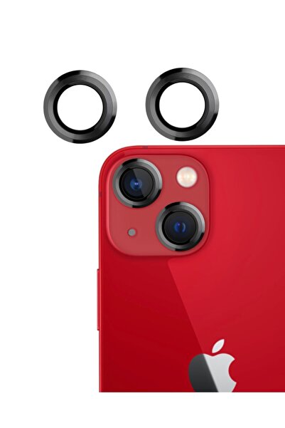 ucuzmi Iphone 13 / 13 Mini Uyumlu Kamera Lens Koruyucu Çelik Halka Hd 9d Kırı...