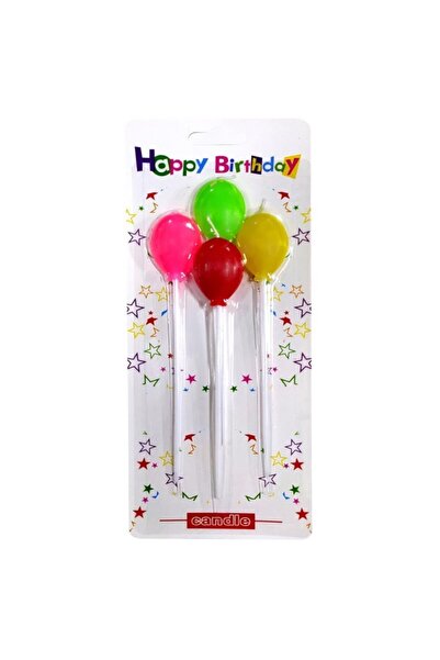 ELGALA Mum 4'lü Balon Figürlü Pasta Süsü