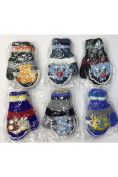 ÖZBEBİŞİM Bebek Eldiveni Triko Erkek Parmaksız Asorti Renk 1 Adet