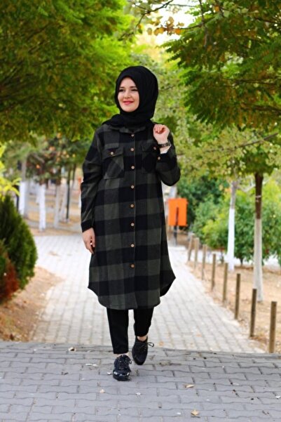 Modakenti Large Size Thick Long Lumberjack Shirt - Khaki