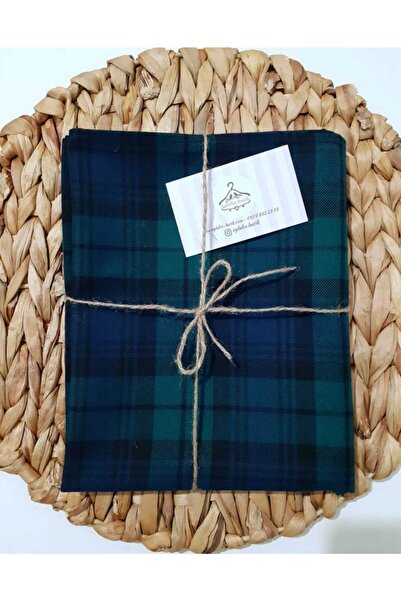 Eylülce Butik Yeşil Ekose Desen Runner