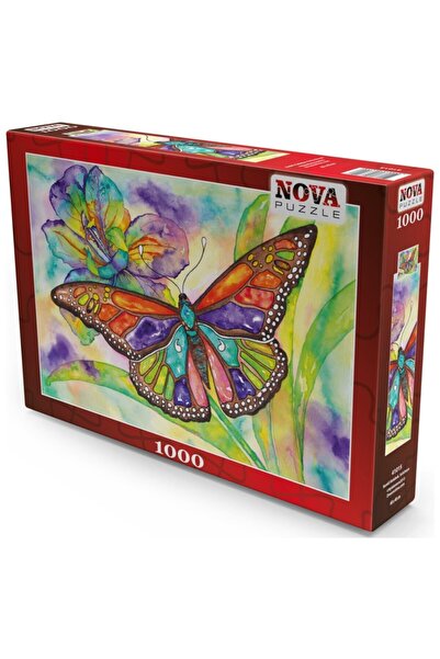 Nova Puzzle نوفا 1000 قطعة لغز الفراشة الملونة والألوان المائية - 41015