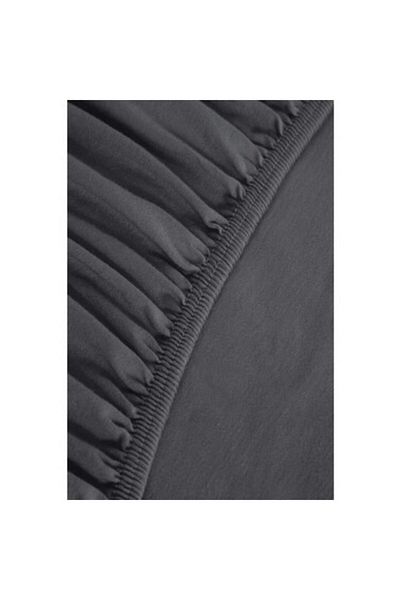 KISAYOL Concept - Ankrasit - Cearşaf de pat din bumbac pieptănat simplu 30x100x200