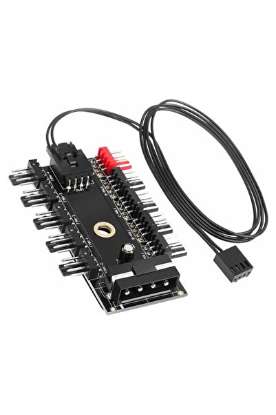 Alkatronik 10lu Fan Kontrol Kartı Fan Çoklayıcı 4pin 3pin Pwm Fan Hub 10port