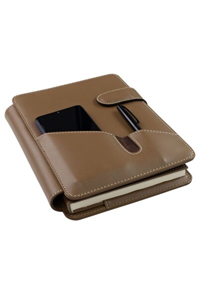 2K Tarihsiz Kareli 17*24 Iç Defterli Telefon Kılıfı Kapaklı Deri Organizer