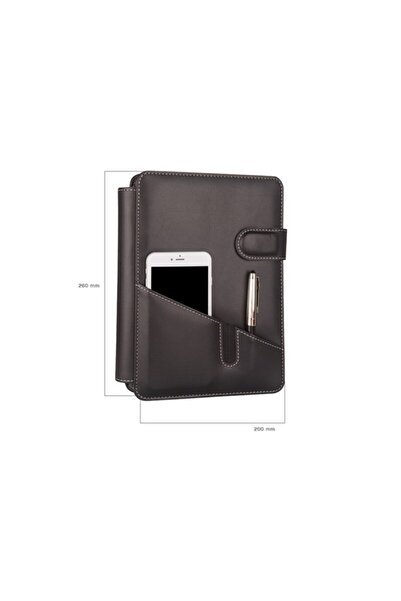 2K Undated Striped 17*24 Leather Organizer with Inner Notebook Phone Case Cover