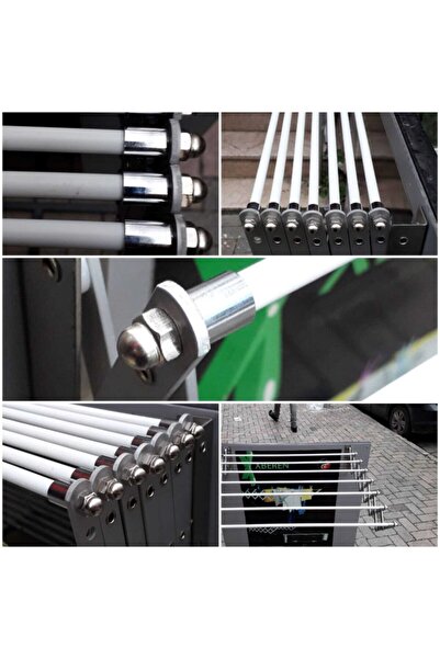 Genel Markalar Genişlik 90 cm, 7 çubuklu akordiyon çamaşırlık, beyaz renkli, ...