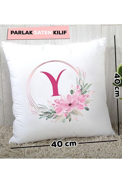 Hedizu Pernă florală cu litera Y