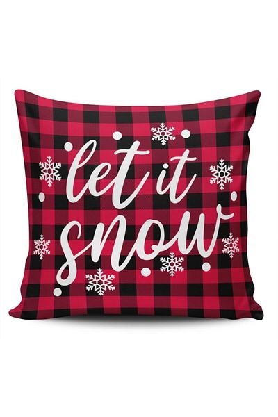 Alacastore New Year's Themed Red Plaid Background Throw Pillow Pillow Case 43x43