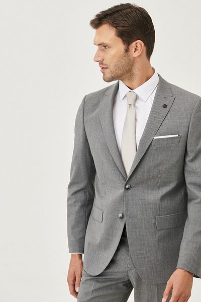 ALTINYILDIZ CLASSICS Ανδρικό κοστούμι γκρι Slim Fit Slim Fit με σχέδιο