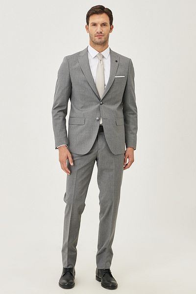 ALTINYILDIZ CLASSICS Ανδρικό κοστούμι γκρι Slim Fit Slim Fit με σχέδιο