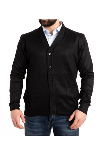 BLACK SWALLOW Tricotaje din lână pentru bărbați din material subțire Cardigan...