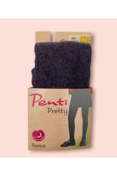 Penti Girl's Purple Cotton Thick Pantyhose