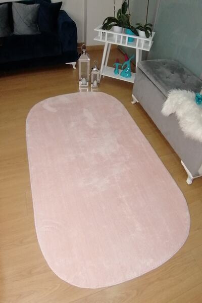 Dinarsu Oval Peluş Kaymaz Post Halı Özel Ölçü