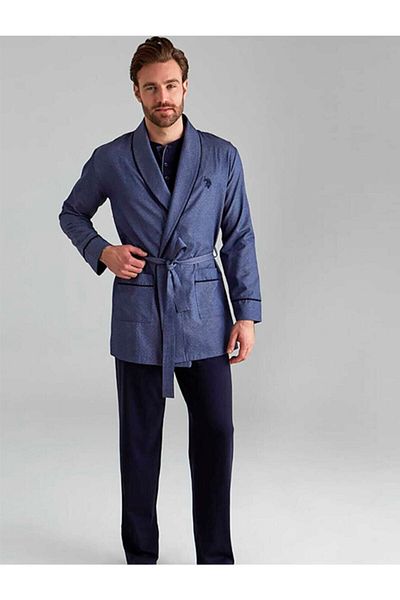 U.S. Polo Assn. Πόλο Ασν. Σετ πιτζάμες και ρόμπα γαμπρού με σορτς - Σετ 5 12000