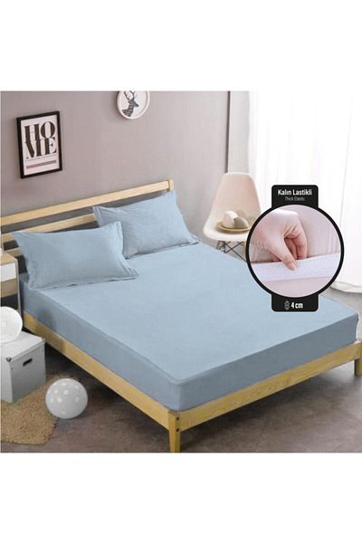 NESCO Set cearșaf dublu 100% bumbac (elastic gros) Produs brevetat